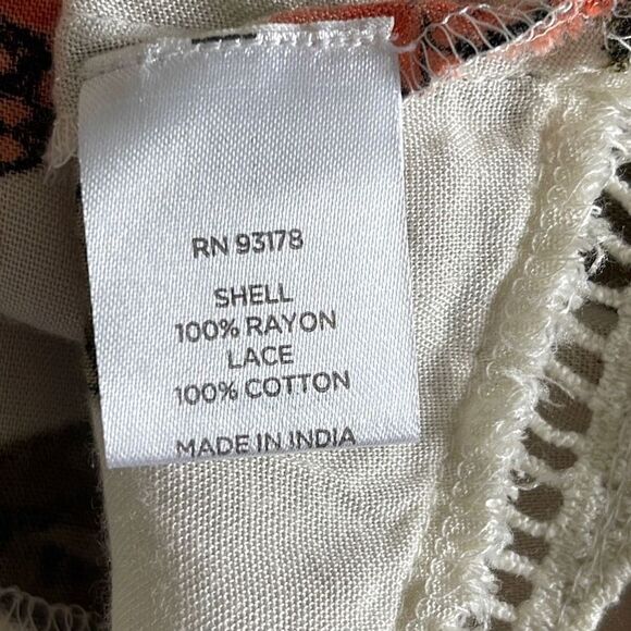 Laurie Felt Floral Drapey‎ Blouse Crochet Size Medium Cream Pink - Picture 7 of 9